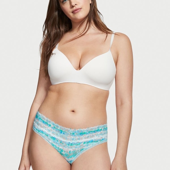 Victoria's Secret The Lacie Lace Hiphugger Panty Aqua Blue Tie Dye Medium NEW - Picture 5 of 7